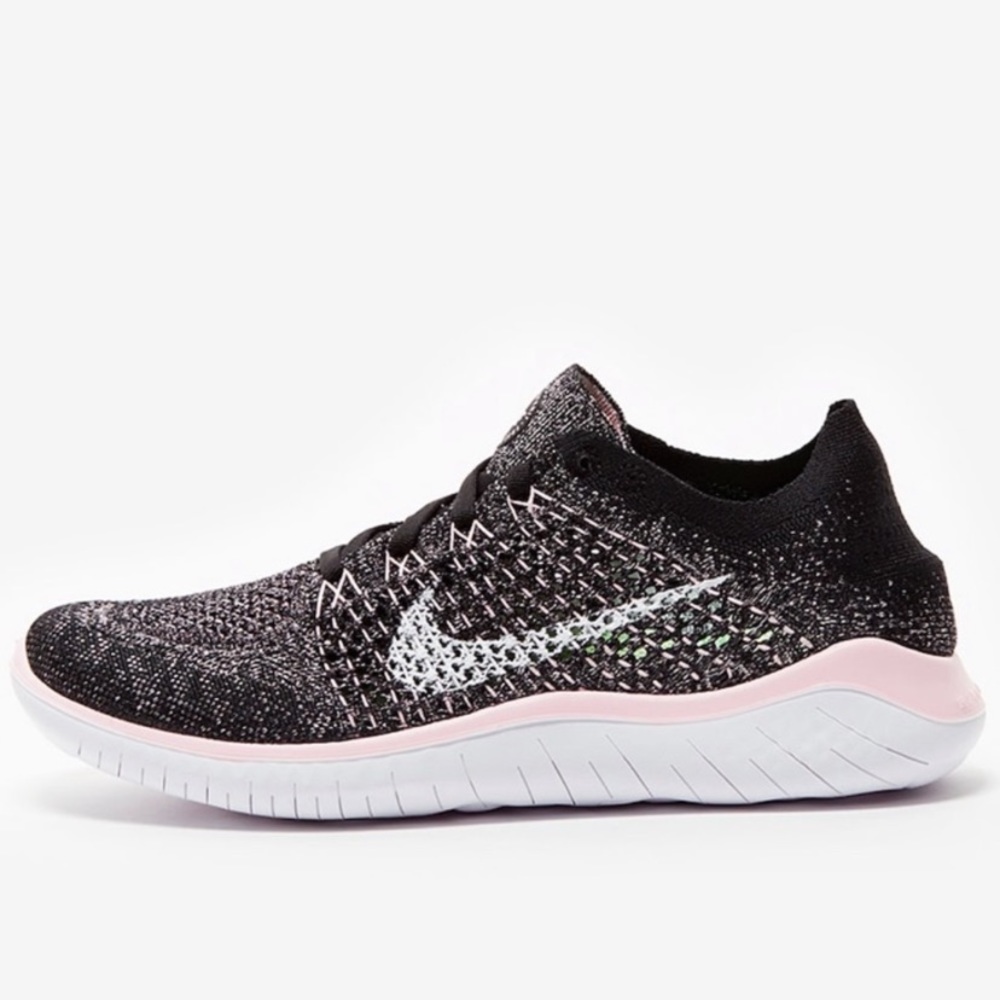 Nike Free RN Flyknit Black/Pink Foam - Picture 3 of 10
